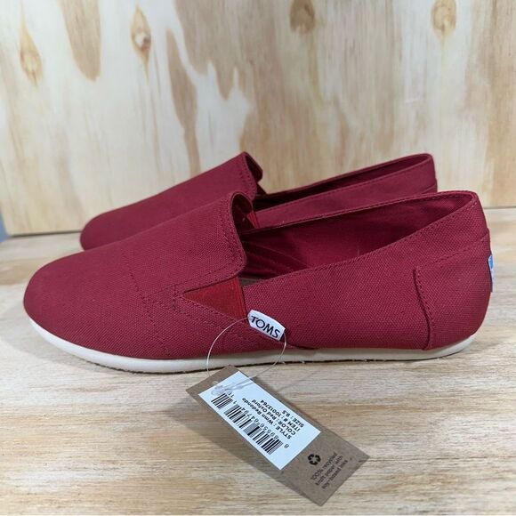 New Toms Redondo Red Flat Loafers Women’s Size 9.5 - Picture 1 of 7